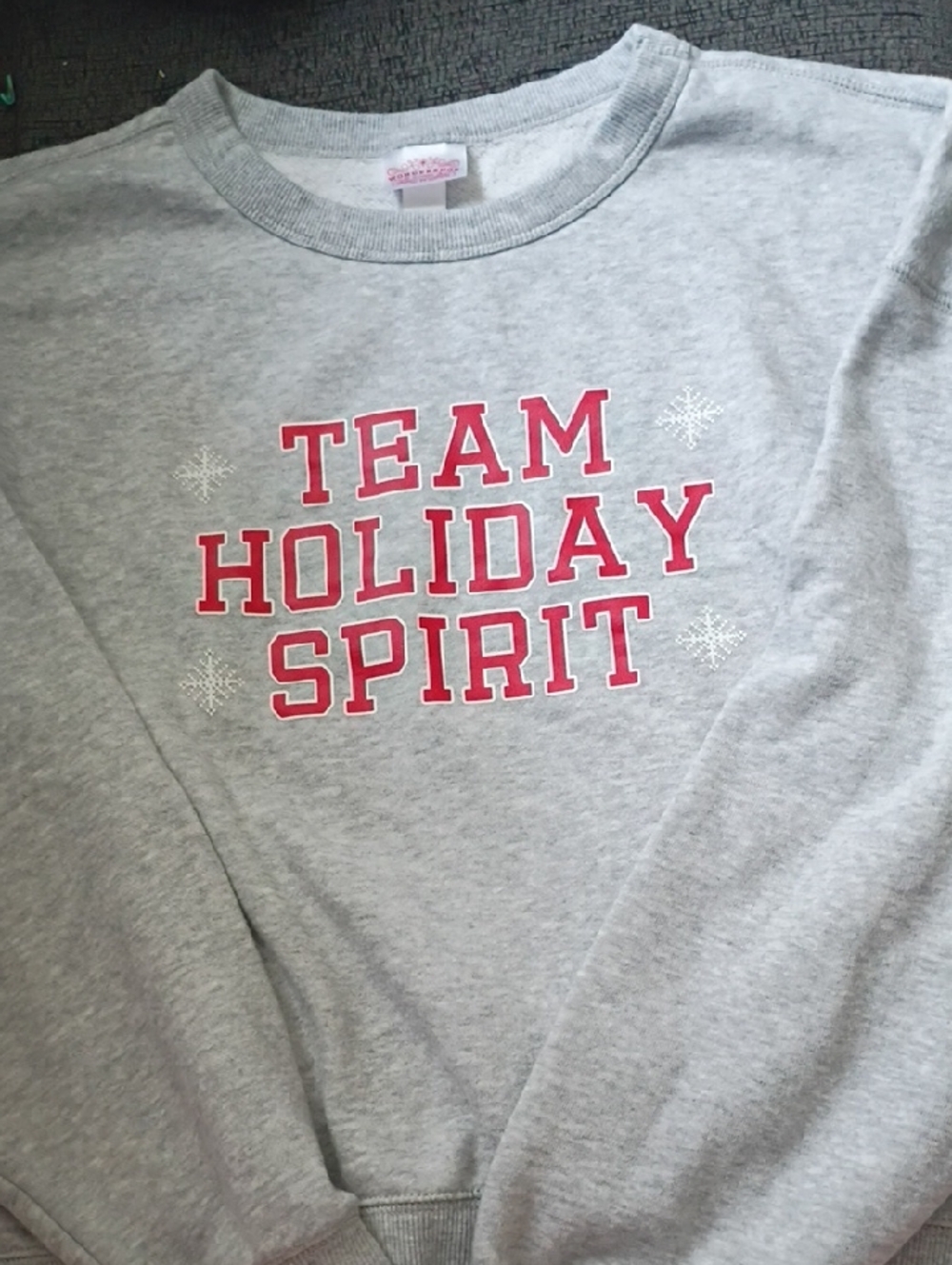 Wondershop Gray Sweatshirt with Red Holiday Lettering